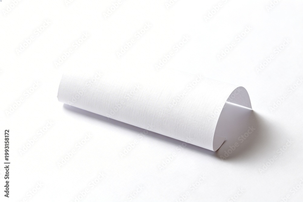 Fototapeta premium Rolled white paper on plain background