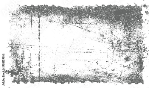 Grungy distressed grey postage stamp texture with serrated edges and faint horizontal lines grunge