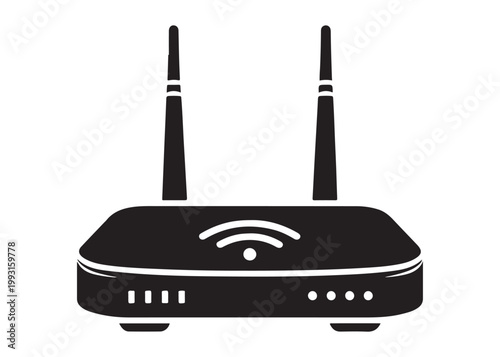 wifi router logo silhouette vector, wireless router logo silhouette vector illustration, wifi logo, network equipment logo silhouette, wifi internet access logo silhouette vector on white background