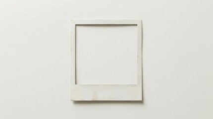 A blank white Polaroid instant photo frame isolated on a clean background, minimal vintage postcard styling with subtle shadow and crisp edges, ultra-realistic, no logos.