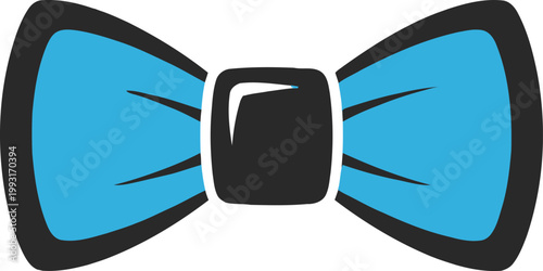 Blue and black bow tie accessory.