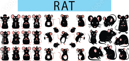 Cute cartoon Rat vector art illustration