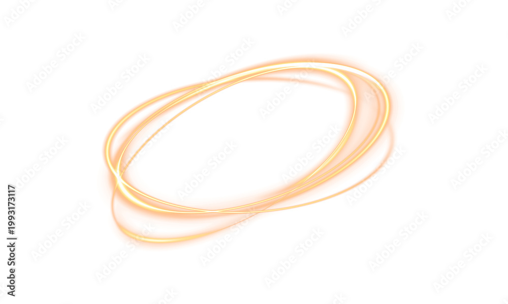 Naklejka premium Golden glowing lines with a bright and smooth flow of light. Abstract, energetic effect for modern backgrounds and designs.