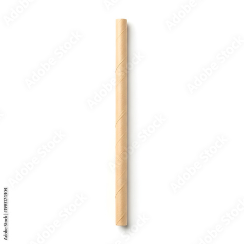 A close-up view of a single, unsharpened wooden pencil against a white background