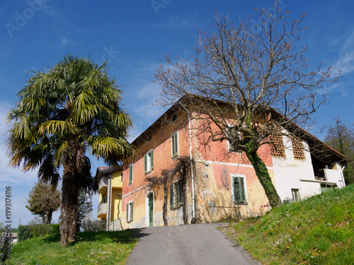 Old country house along the road to Colle Brianza at Santa Maria Hoe, Italy