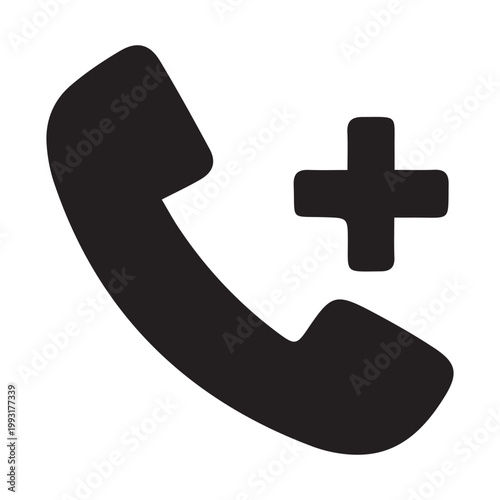 Minimalist line art telephone vector icon with clean outline style for mobile app and web interface