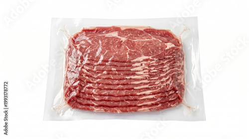 Packaged sliced cooked ham in a clear plastic bag