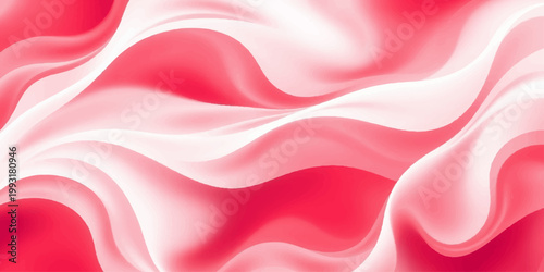 A flowing pink and red silk satin fabric background with smooth waves and a shiny textile texture creates a soft decorative material design for a vector backdrop wallpaper pattern