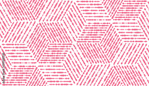 Abstract geometric pattern. A seamless vector background. White and pink ornament. Graphic modern pattern. Simple lattice graphic design