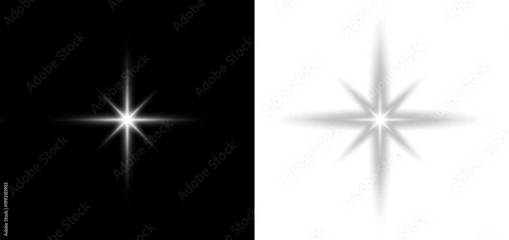 Obraz premium White sparkling star glowing light radiant magical burst flare shine abstract background vector illustration design isolated.
