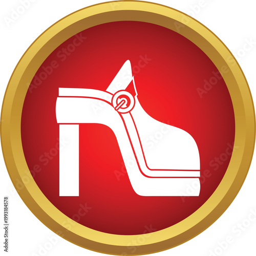Elegant high heel shoe icon with buckle showing fashion footwear