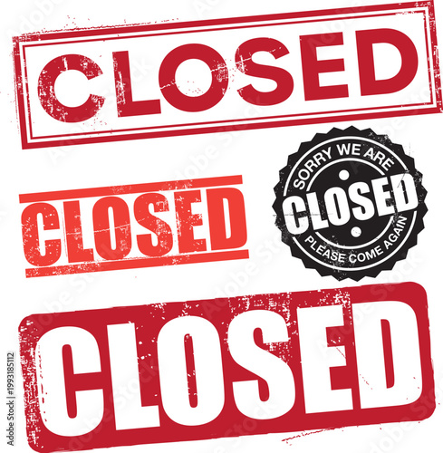 Closed Set of Vector Rubber Stamps