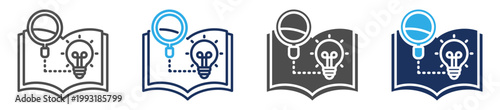 knowledge icon set multi concept