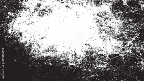 Grunge background with rough texture and dust particles Monochrome distressed texture with abstract grain effect