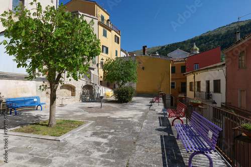 The small square of Miranda, a rural town in Molise, Italy.