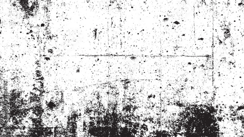 Dirty grunge overlay with dust and scratch details Black and white texture with vintage frame overlay