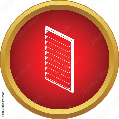 Isometric white jalousie window louvers icon for ventilation and shading