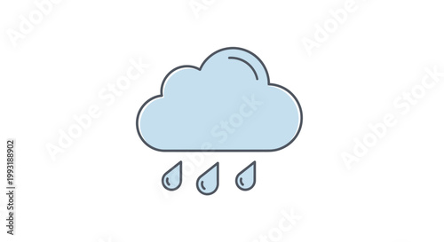 Cloud with rain drops falling down.