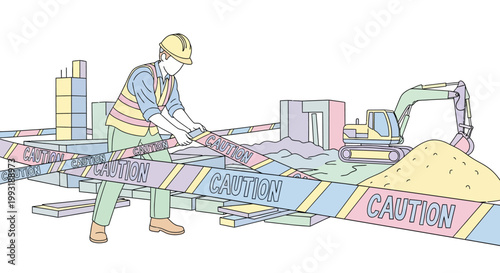 Man working on construction site.