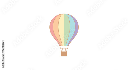 Colorful hot air balloon floating high.
