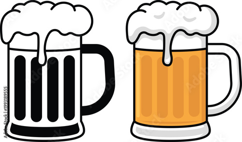 Beer Glass Flat And Black Style