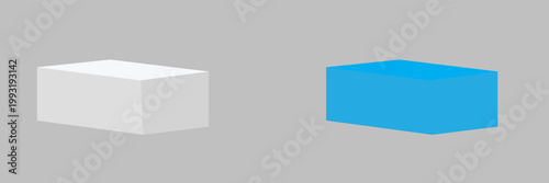 White and colour  3D display podium shelf  background. Collection of white 3D podium shelves in different shapes and sizes, isolated on light background for product display and mockup design.