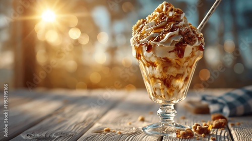 Pawpaw punch milkshake with caramel sauce and whipped cream