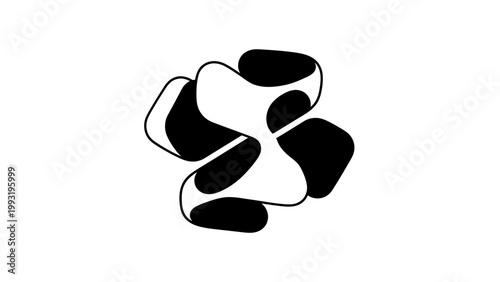 vector black silhouette of a flower