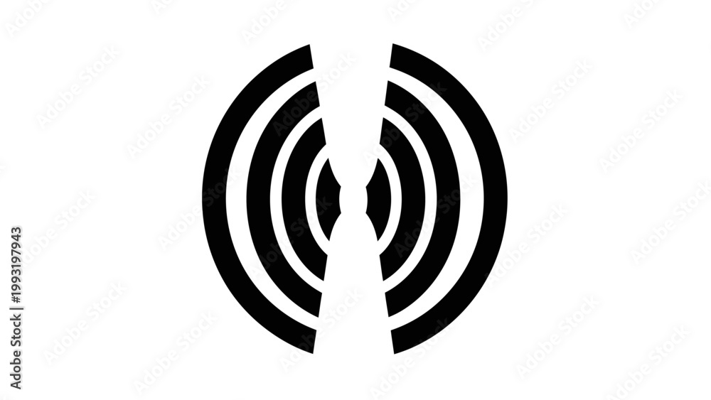 Φωτογραφία Black and white sound wave logo.