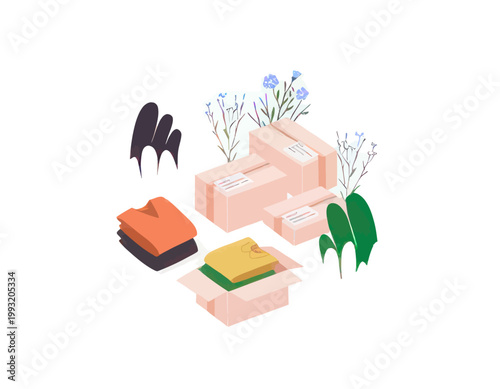 Soaps and Sponges on a Table.
