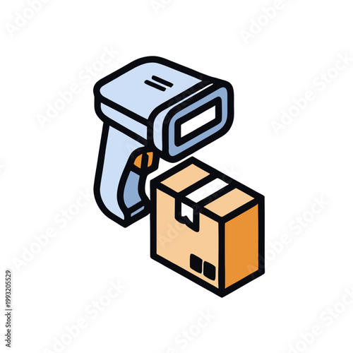 Barcode Scanner and Shipping Package.