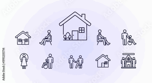 Family and home care illustration.