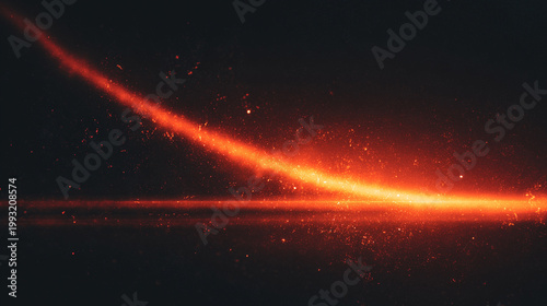 red orange light leak arc overlay, vintage film burn texture with grain dust and scratches