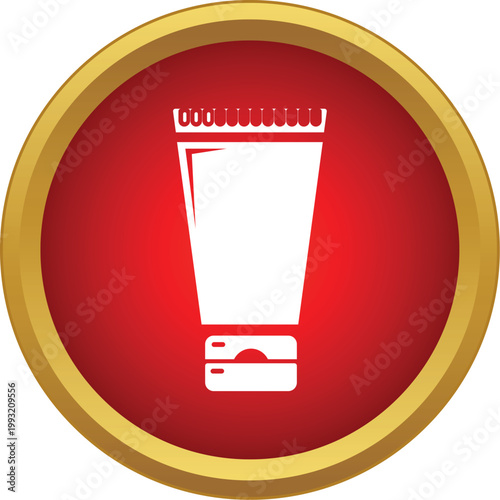White squeeze tube icon with cap illustrating cosmetic or medical care product