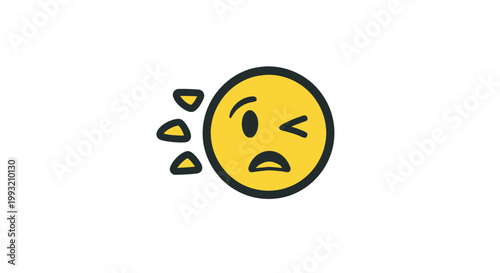 Emoji showing stress and exhaustion with sweat drops.