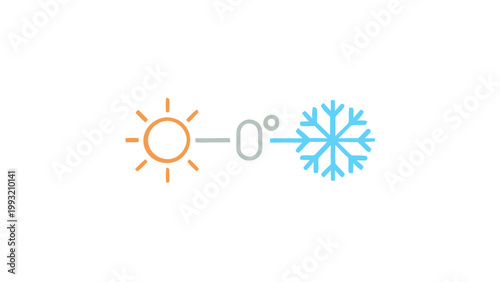 Sun and snowflake icon showing temperature change