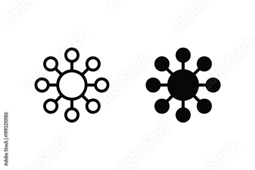 Decentralized icon pack flat vector icon design element for blockchain structure decentralized system and modern technology interface