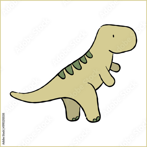 Tyrannosaurus Rex Dinosaur Vector Illustration, Jurassic Hand Drawn Cute Sketchy Line Art, Isolated Editable Kids. kids design, nursery decor, educational materials, posters, prints, packaging.