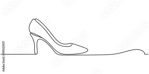 Elegant high heel shoe sketch a minimalist line drawing