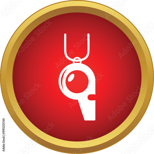 White outline referee whistle illustrating authority and sports officiating