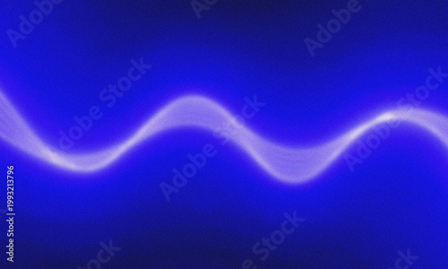 Sinusoid waveform glows with a soft ethereal luminescence against a deep blue background to represent steady frequency transmission or high precision audio signals in technical analysis.