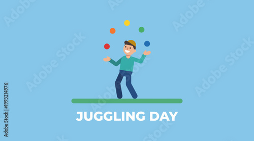 Man Juggling Colorful Balls Skillfully Performing Entertainment Act 1.