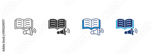 Audiobook Icon Set Multiple Style Collection