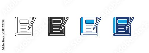 Diary Icon Set Multiple Style Collection