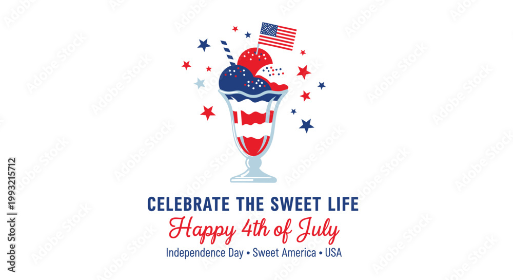 Obraz premium 4th of July, patriotic dessert, American flag, Independence Day celebration, sweet treats