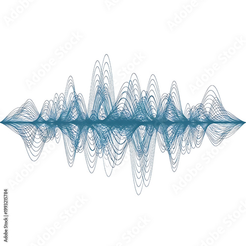 Sound wave pattern blue lines.
