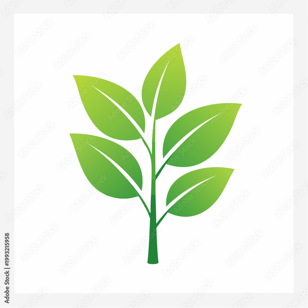 Obraz premium Green Plant Sprout Icon