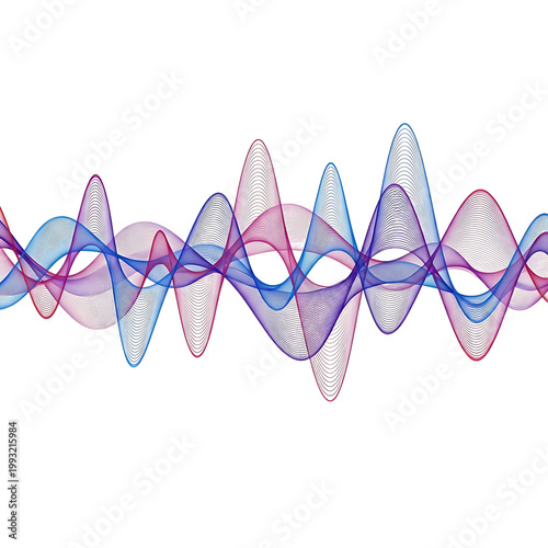 Vibrant colorful waveform graphic design element 1.