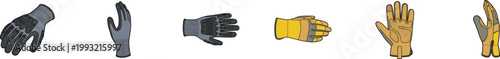 Vector set of work and safety gloves