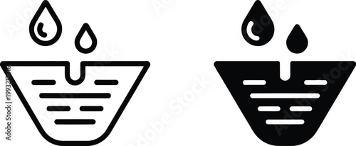 Drain drainage icon set line art vector icons for apps and websites plumbing water flow and sewage system design